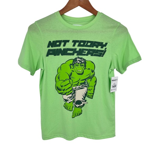 Marvel Other - Marvel Graphic Tee Kids L 10-12 Green Hulk Not Today Pinchers St Patricks Day
